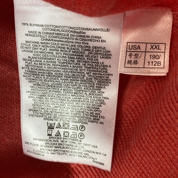 Brooks Brothers Supima cotton sweater XXL salmon super soft V-neck golf preppy - Picture 6 of 8
